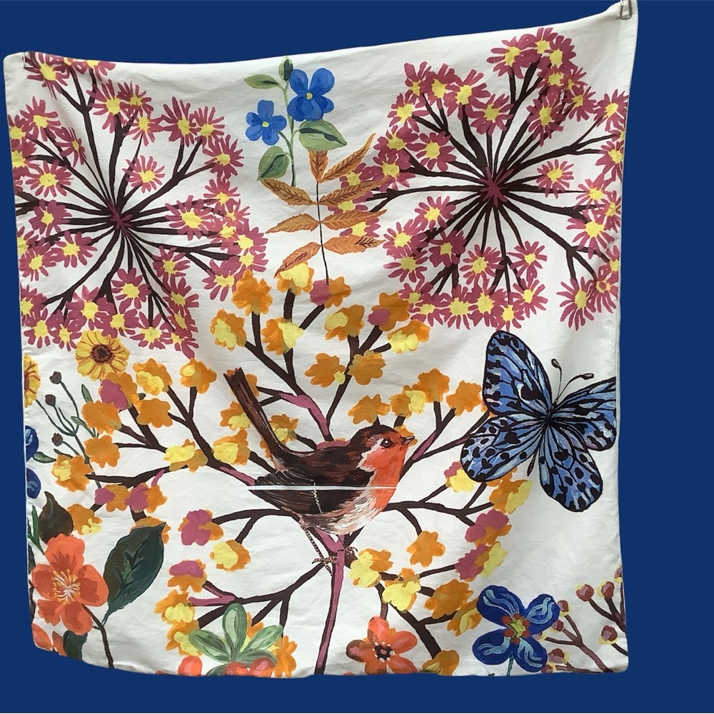 Nature’s Symphony Floral Bird & Butterfly Decorative Pillow Sham